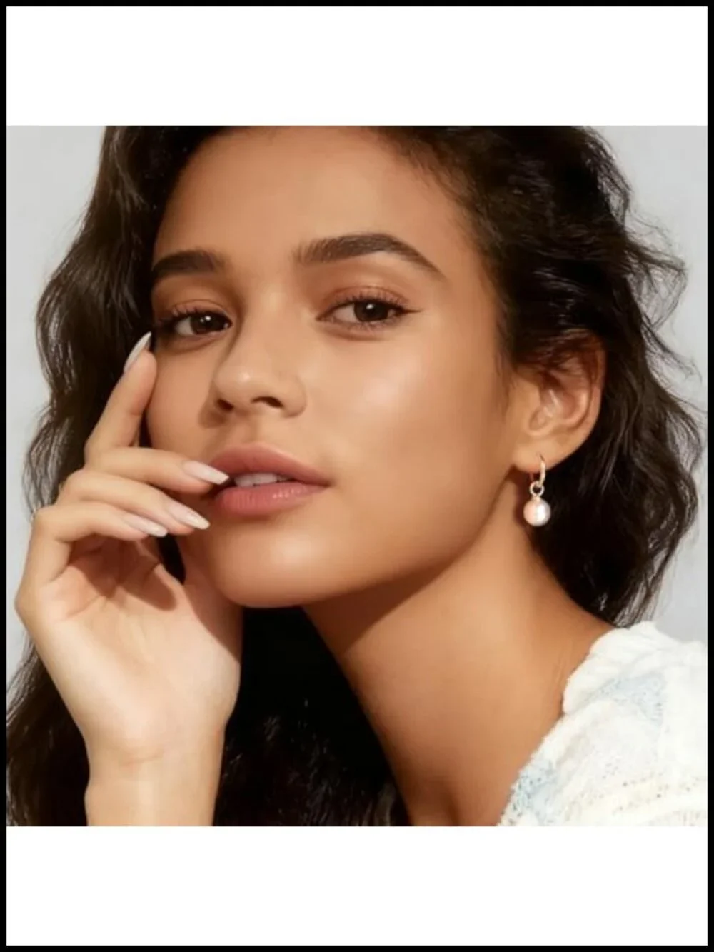 14K Gold Plated Pearl Dangle Drop Huggie Hoop Earrings for Women Hypoallergenic